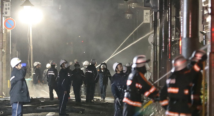 Massive fire breaks out at Styrofoam Factory in Western Japan
